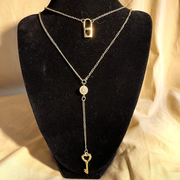 Lucky Brand Jewelry - Gold tone Heart and Key necklace